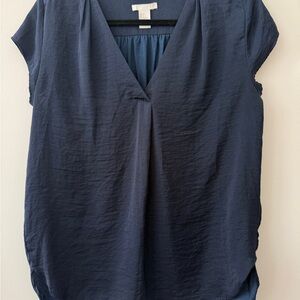 H&M Deep Blue V-Neck Blouse